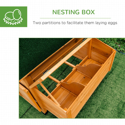 2 Piece Wooden Chicken Coop and Run Set, Poultry Run Cage with Nesting Box, Slid
