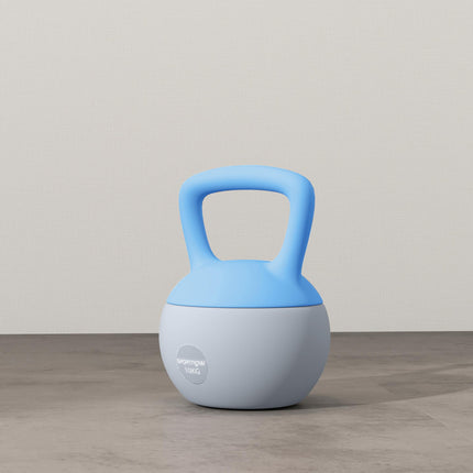 10KG Soft Kettlebell, Kettlebell with Non-Slip Handle for Home Gym, Weight Lifting, Strength Training, Light Blue/Grey