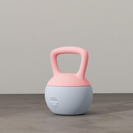 10KG Soft Kettlebell, Kettlebell with Non-Slip Handle for Home Gym, Weight Lifting, Strength Training, Pink/Grey