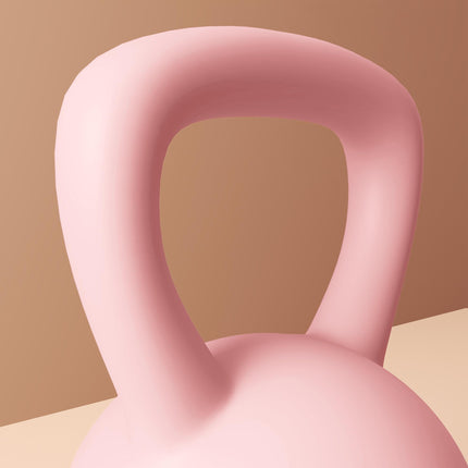 SPORTNOW 8KG Soft Kettlebell, Kettlebell with Non-Slip Handle for Home Gym, Weight Lifting, Strength Training, Pink/Grey
