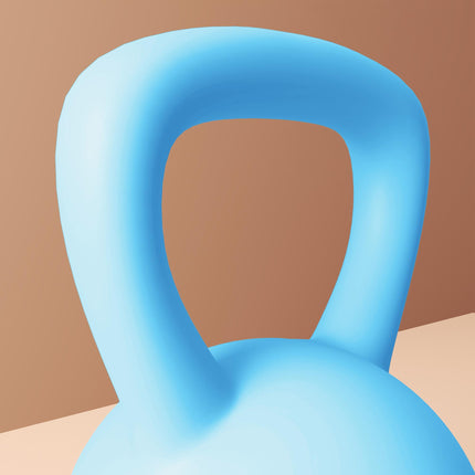 SPORTNOW 8KG Soft Kettlebell, Kettlebell with Non-Slip Handle for Home Gym, Weight Lifting, Strength Training, Light Blue/Grey