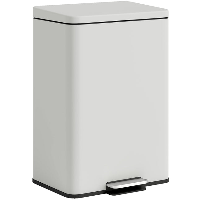 20L Kitchen Bin with Soft-Close Lid and Stay-Open Function, Pedal Bin with Removable Inner Bucket for Kitchen, Office, Home, Cream