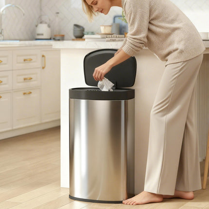 55L Sensor Bin with Soft-Close Lid, Automatic Touchless Motion Sensor Kitchen Bi
