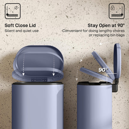 30 L Modern Curved Kitchen Bin - Grey