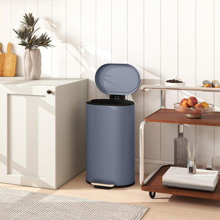 30 L Modern Curved Kitchen Bin - Grey