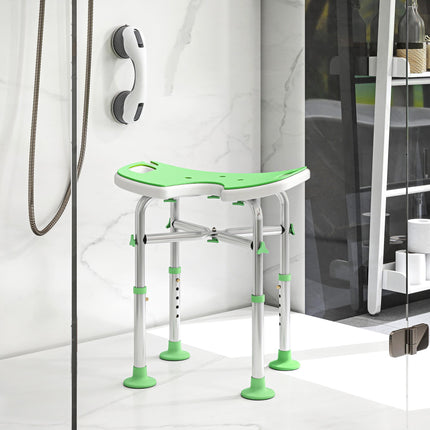 39-51.5cm 'U' Seat Padded Shower Stool - Green