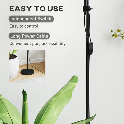 LED Floor Lamp for Living Room, 180cm Tall Standing Lamp, Mother and Child Uplighter with Adjustable Gooseneck, 3000K/4500K/6500K Colour Temperatures, Black
