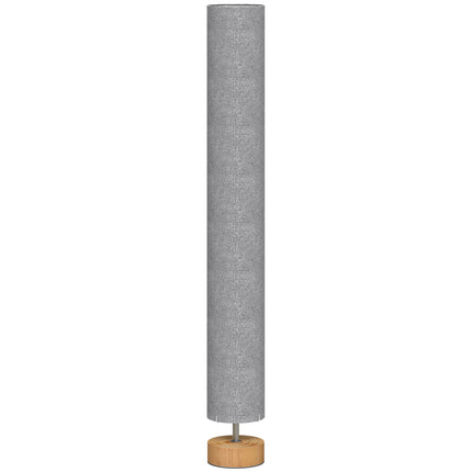LED Floor Lamp for Living Room, 120cm Modern Standing Lamp with 3000K/4500K/6500K Colour Temperatures, Linen Shade and Wooden Base, Grey
