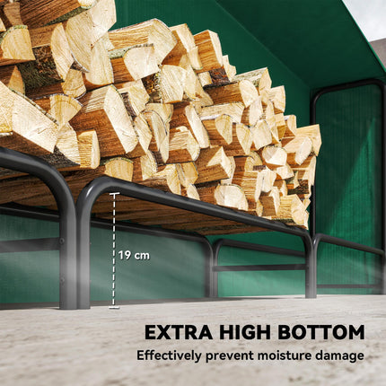 Firewood Rack with Waterproof Cover, Heavy Duty Metal Log Store Indoors, Log Sto