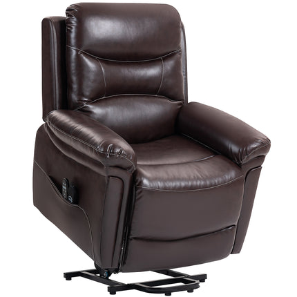 Power Lift Recliner Chair with Vibration Massage, Heat, USB - Brown