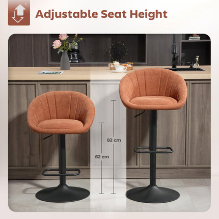 Set of Two Relaxed Tub Bar Stools - Orange