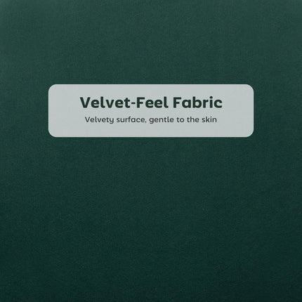 Set of Two Velvet-Feel Lotus Bar Stools - Dark Green
