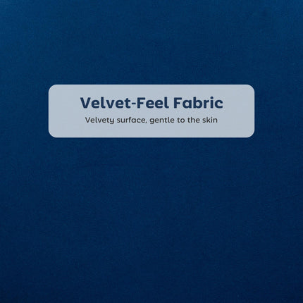 Set of Two Velvet-Feel Lotus Bar Stools - Dark Blue