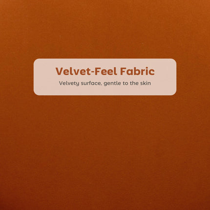 Set of Two Velvet-Feel Lotus Bar Stools - Orange