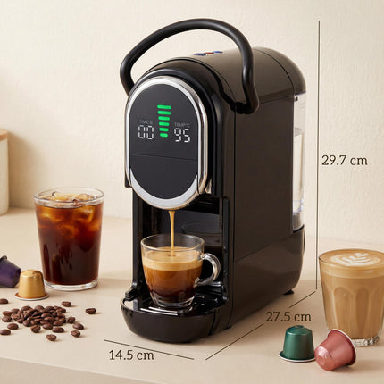 Pod Coffee Machine for Nespresso, Dolce Gusto Capsule & Ground Coffee, Small Sem