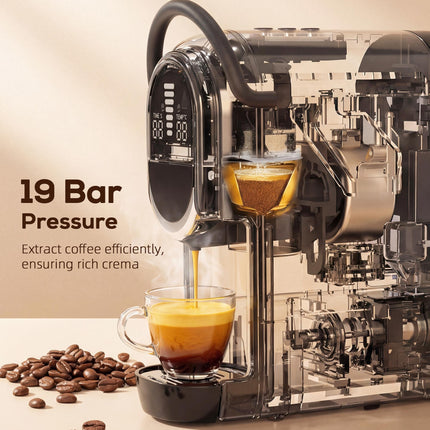 Pod Coffee Machine for Nespresso, Dolce Gusto Capsule & Ground Coffee, Small Sem