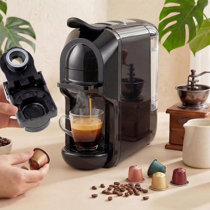 Pod Coffee Machine for Nespresso, Dolce Gusto Capsule & Ground Coffee, Small Sem