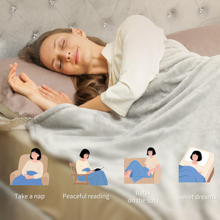Heated Blanket 180 x 130cm, Electric Throw Blanket with 10 Heat Levels and 10H T