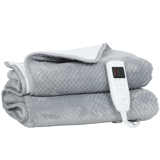 Heated Electric Blanket, Warm Throw Blanket with 5 Heating Levels, 10 Hour Auto-