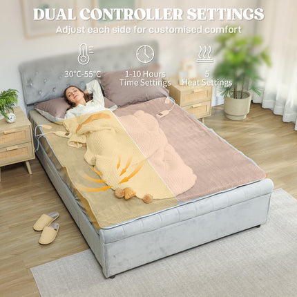 Heated Electric Blanket, Warm Throw Blanket with 5 Heating Levels, 10 Hour Auto-