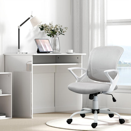 Home Office Chair and Computer Desk Set, Mesh Chair with Swivel Wheels, Study De