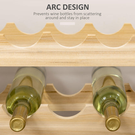 Six-Tier, 72 Bottle Wooden Wine Rack Set of 2 - Natural