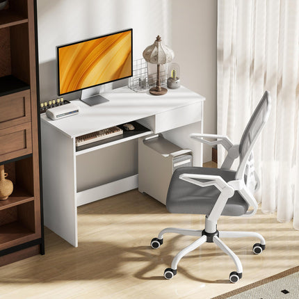 Home Office Chair and Computer Desk Set, Mesh Chair with with 90¬∞ Flip-up Armre