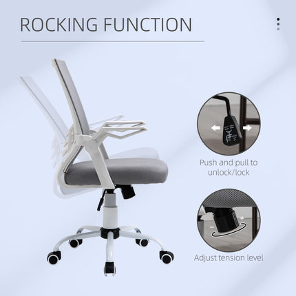 Home Office Chair and Computer Desk Set, Mesh Chair with with 90¬∞ Flip-up Armre