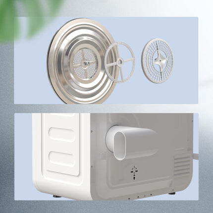 4kg Vented Tumble Dryer, 800W Compact Freestanding Front Tumble Dryer with 5 Drying Mode, Smart Sensor, Timer and Stainless Steel Tub, Wall-Mounted Portable Small Clothes Drying Machine, White