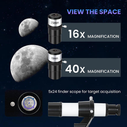 Astronomy Telescope for Adults and Beginners with 70 mm Aperture, Carry Bag, White