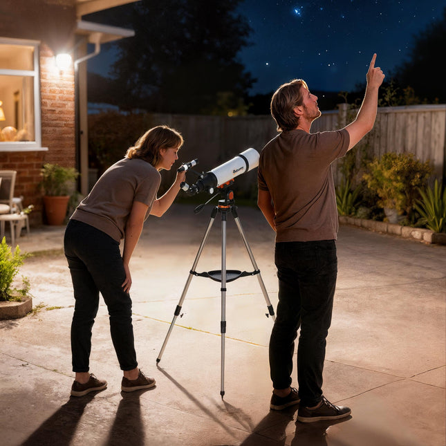Astronomy Telescope for Adults and Beginners with 80 mm Aperture, Carry Bag, White