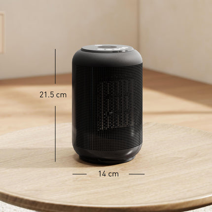 1500W Ceramic Electric Heater with Fan, Timer, Oscillation - Black