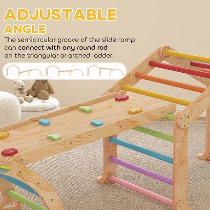 9 in 1 Toddler Climbing Frame with Ramp, Slide, Arch, Ladder, Blackboard for 18-48 Months