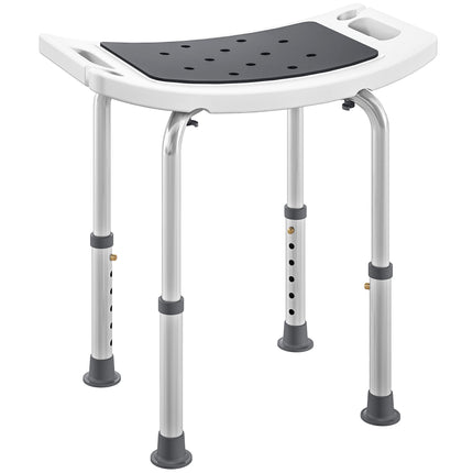 Shower Chair, Adjustable Height Shower Stool with Aluminium Frame and Non-Slip Feet, Bathtub Stool Seat with Padded Seat for Elderly Disabled Handicap, Grey