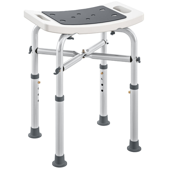 44-51.5cm Aluminium Frame Shower/Bath Stool - Grey