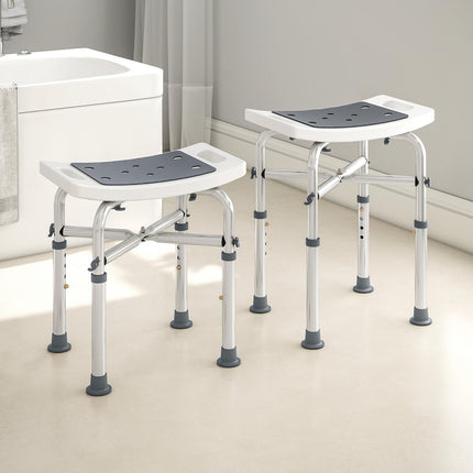 44-51.5cm Aluminium Frame Shower/Bath Stool - Grey