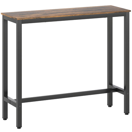 Rectangular Bar Table, Wood Effect Pub Coffee Table for Small Space, Breakfast D