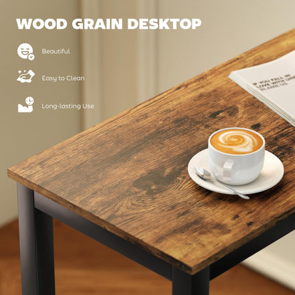 Rectangular Bar Table, Wood Effect Pub Coffee Table for Small Space, Breakfast D