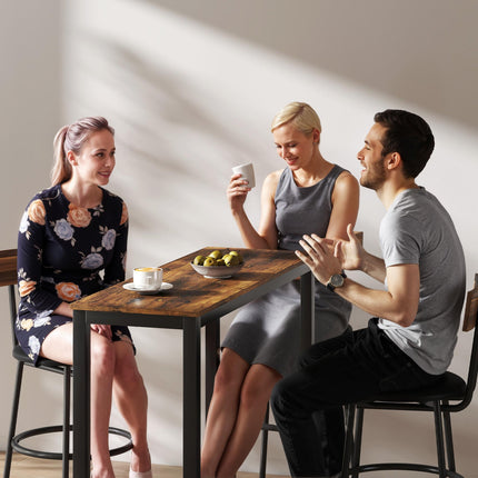 Rectangular Bar Table, Wood Effect Pub Coffee Table for Small Space, Breakfast D