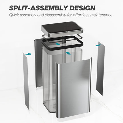 50L Sensor Bin with Quiet Soft-Close Lid, Automatic Touchless Motion Sensor Kitc