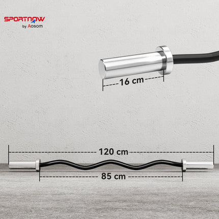 4ft Olympic EZ Curl Bar, Barbell Bar for 2" Weight Plates with Non-Slip Hand Grip 120cm