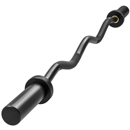 4ft Olympic EZ Curl Bar, Barbell Bar for 2" Weight Plates with Non-Slip Hand Gri
