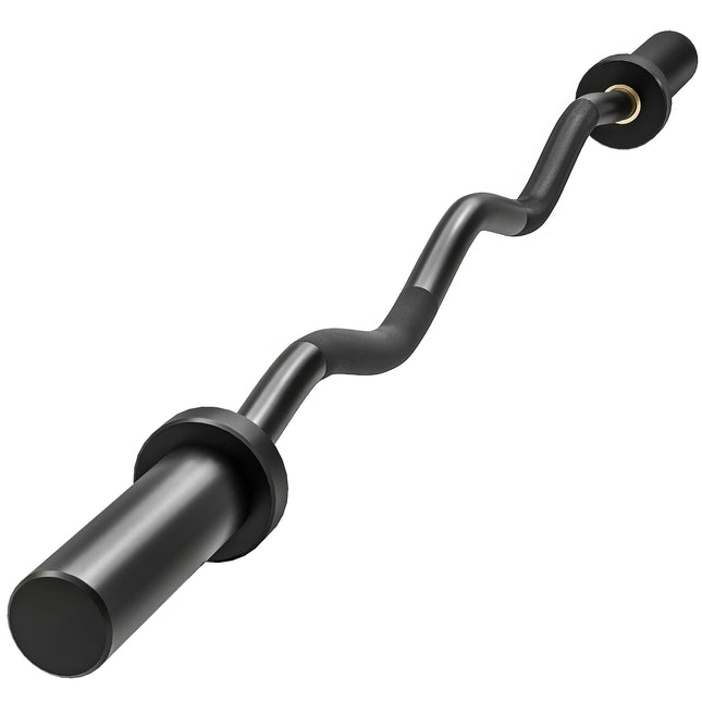 4ft Olympic EZ Curl Bar, Barbell Bar for 2" Weight Plates with Non-Slip Hand Gri