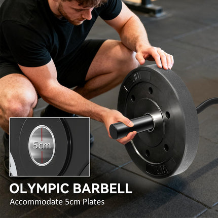 4ft Olympic EZ Curl Bar, Barbell Bar for 2" Weight Plates with Non-Slip Hand Gri