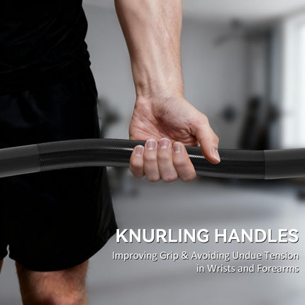 4ft Olympic EZ Curl Bar, Barbell Bar for 2" Weight Plates with Non-Slip Hand Gri
