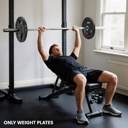 Olympic Weight Plate, 2"/5cm Weight Disc with Tri-Grips, 20kg Dumbbell Plate for Weightlifting and Strength Training Home Gym Fitness Workout, Black
