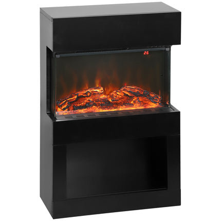 19" Electric Fireplace with Surround, 3D Flame Effect, 6 Colours & 3 Brightness