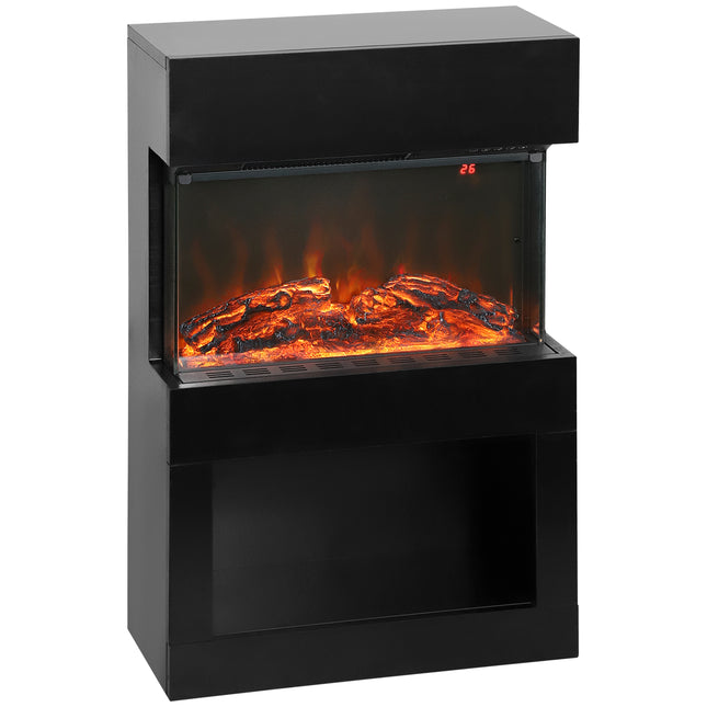 19" Electric Fireplace with Surround, 3D Flame Effect, 6 Colours & 3 Brightness