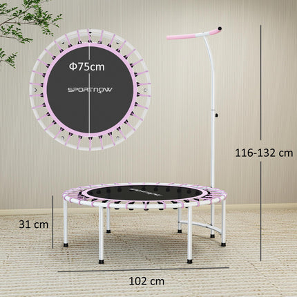 40" Fitness Trampoline, Mini Rebounder Trampoline for Adults with 5-Level Adjust