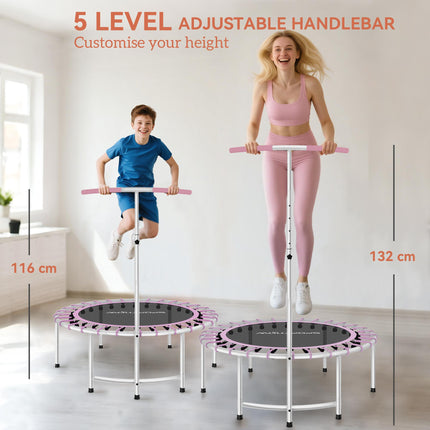 40" Fitness Trampoline, Mini Rebounder Trampoline for Adults with 5-Level Adjust